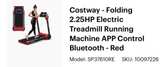 Costway 2.25HP Folding Electric Treadmill with App Control - Red - Image 2