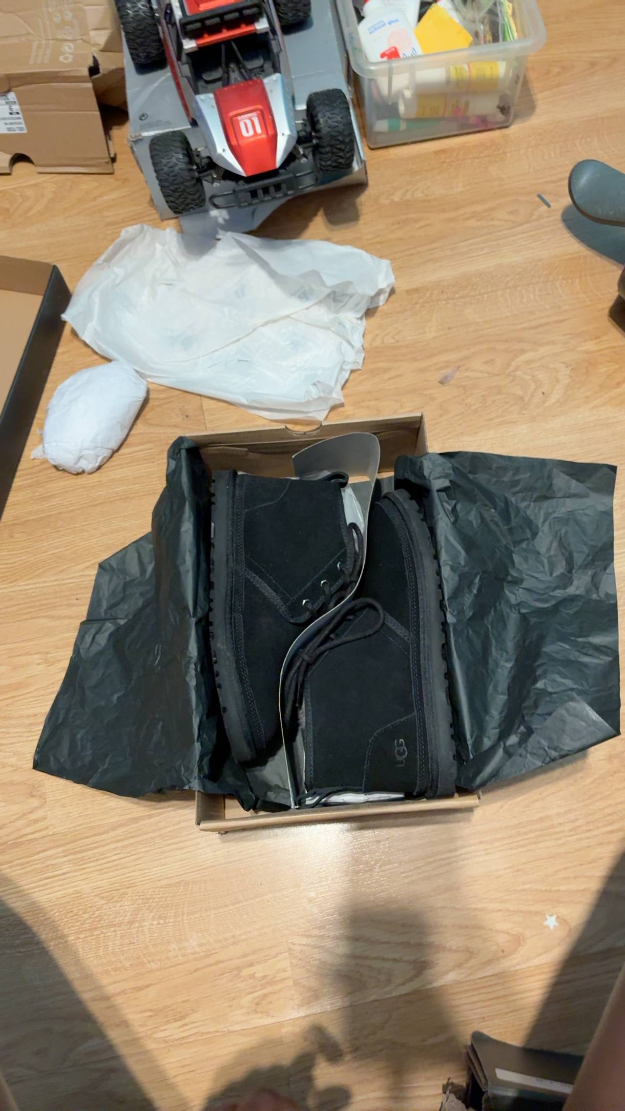 UGG Neumel Black Lace-Up Ankle Boot