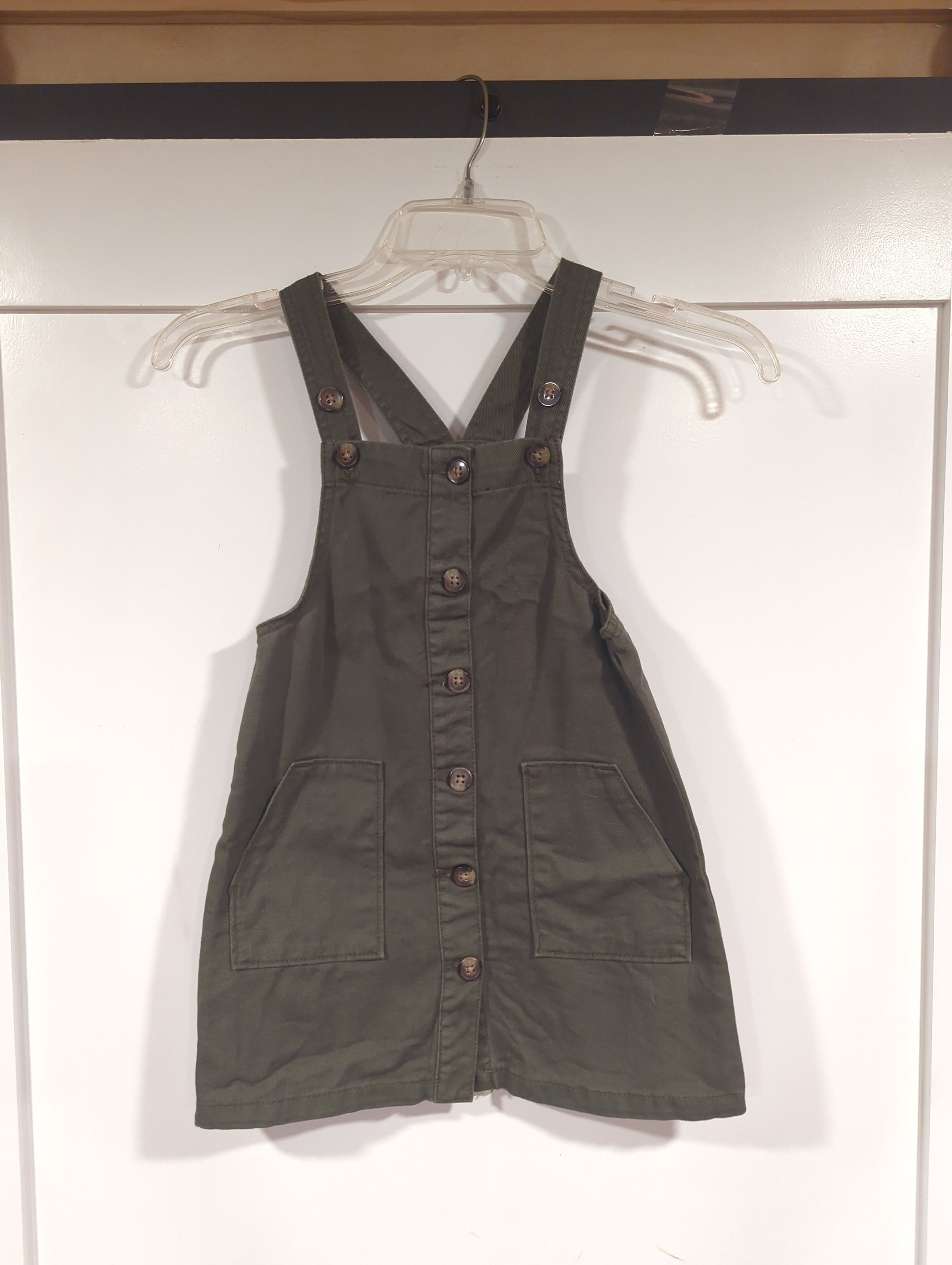 Olive Girls' Button-Front  Dress