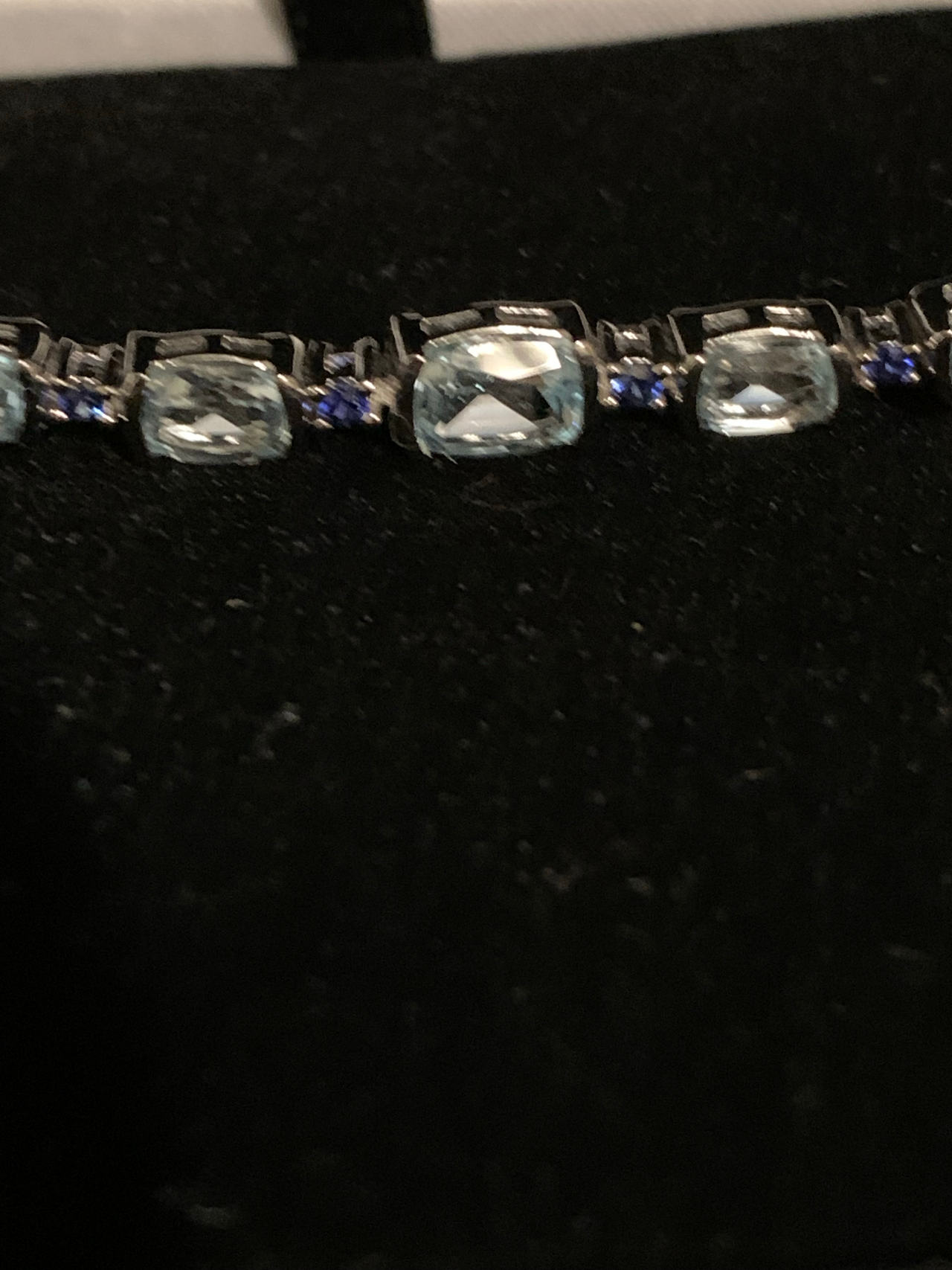 Aquamarine and Sapphire Tennis Bracelet