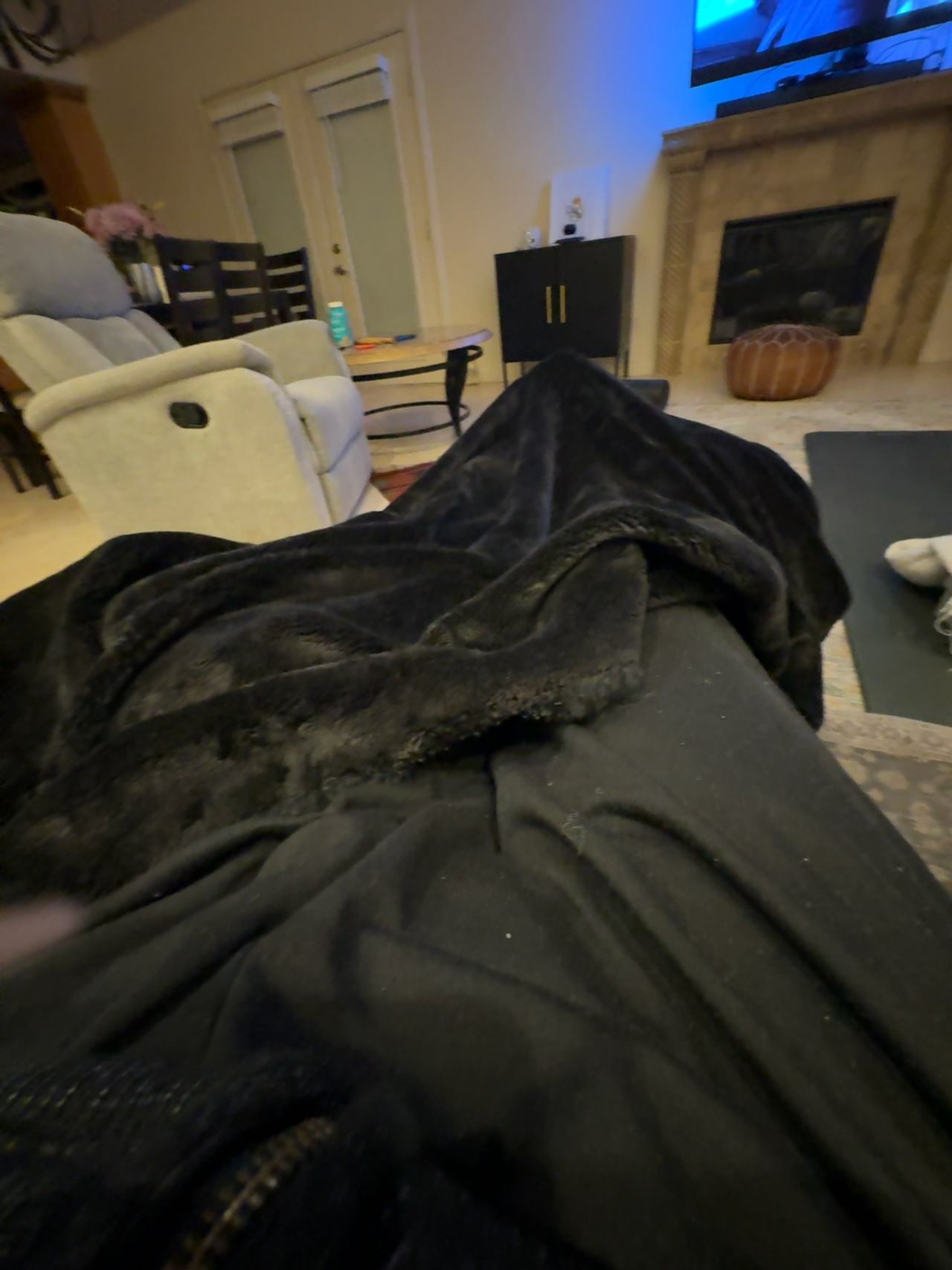 Black Faux Fur Throw Blanket