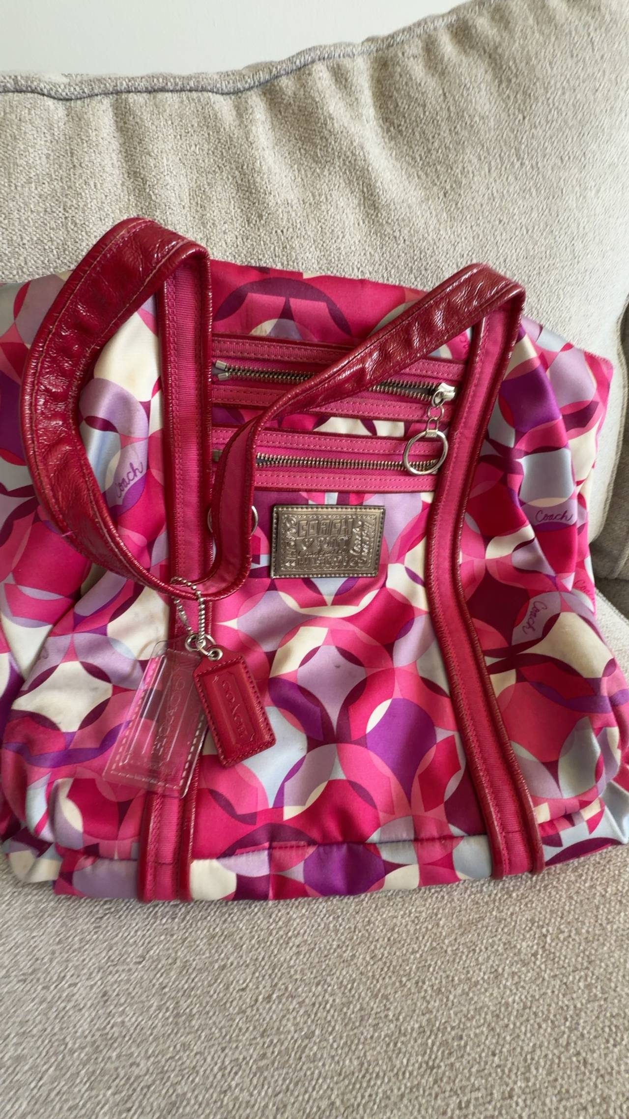 Coach Poppy Pink Tote Bag Purse 