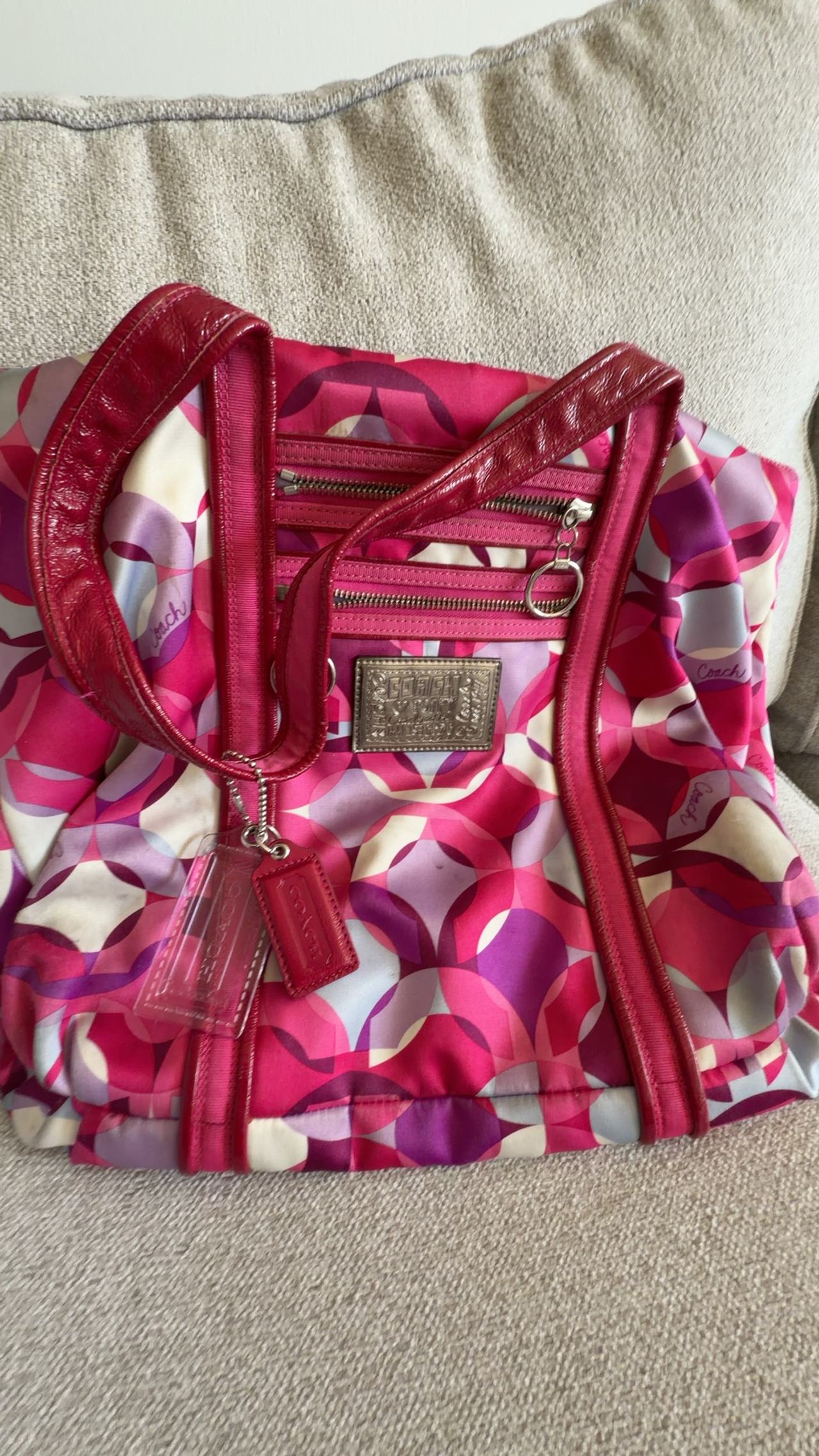 Coach Poppy Pink Tote Bag Purse 