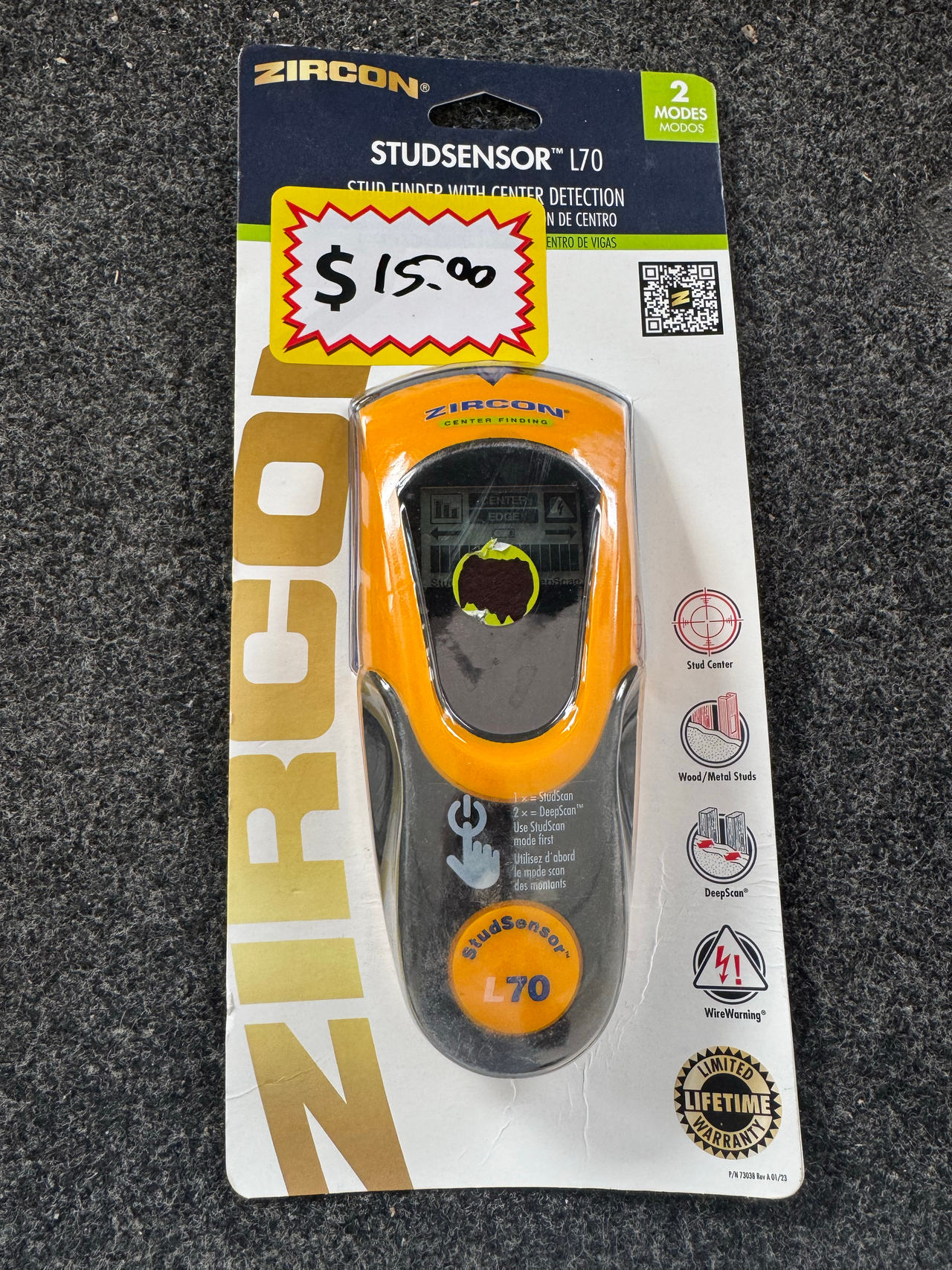 New Zircon StudSensor L70 Stud Finder with Center Detection