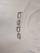 bebe Rhinestone Logo Scoop Neck T-Shirt - Image 3