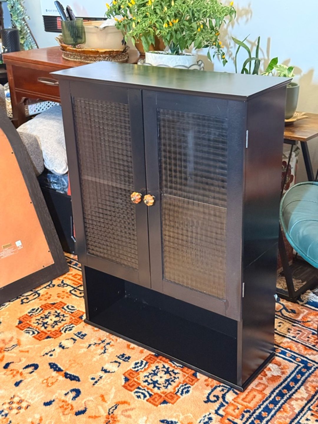 Two-Door Black Bar Cabinet