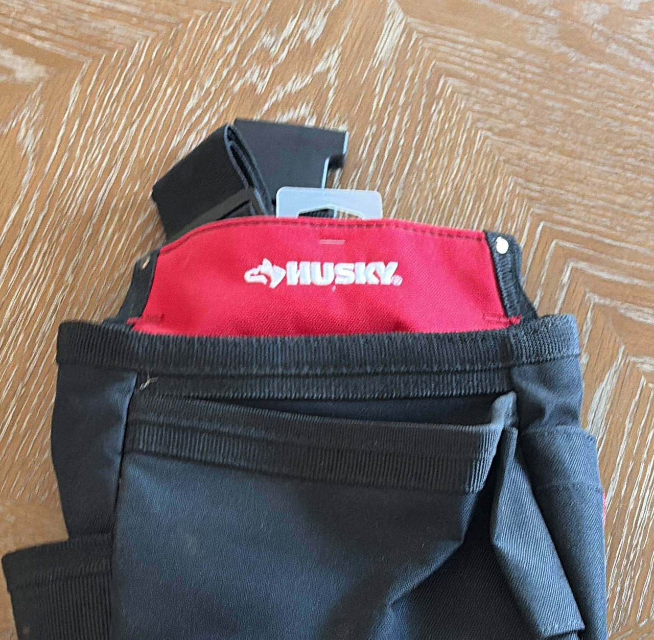 Husky 3-Pocket Black Tool Pouch with Belt