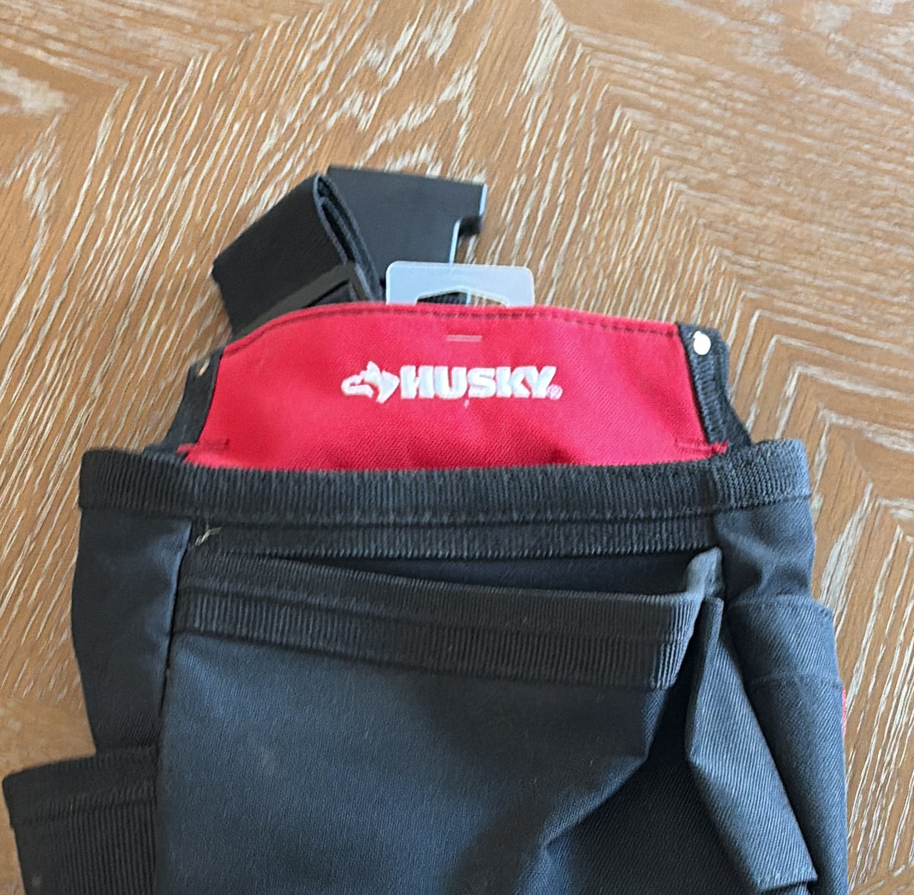 Husky 3-Pocket Black Tool Pouch with Belt