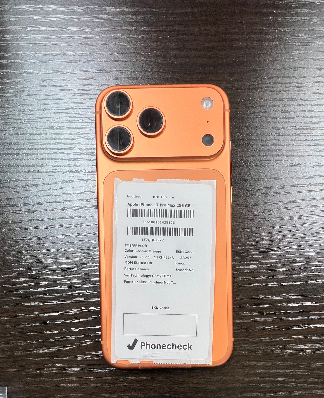 Apple iPhone 17 Pro Max 256GB Cosmic Orange
