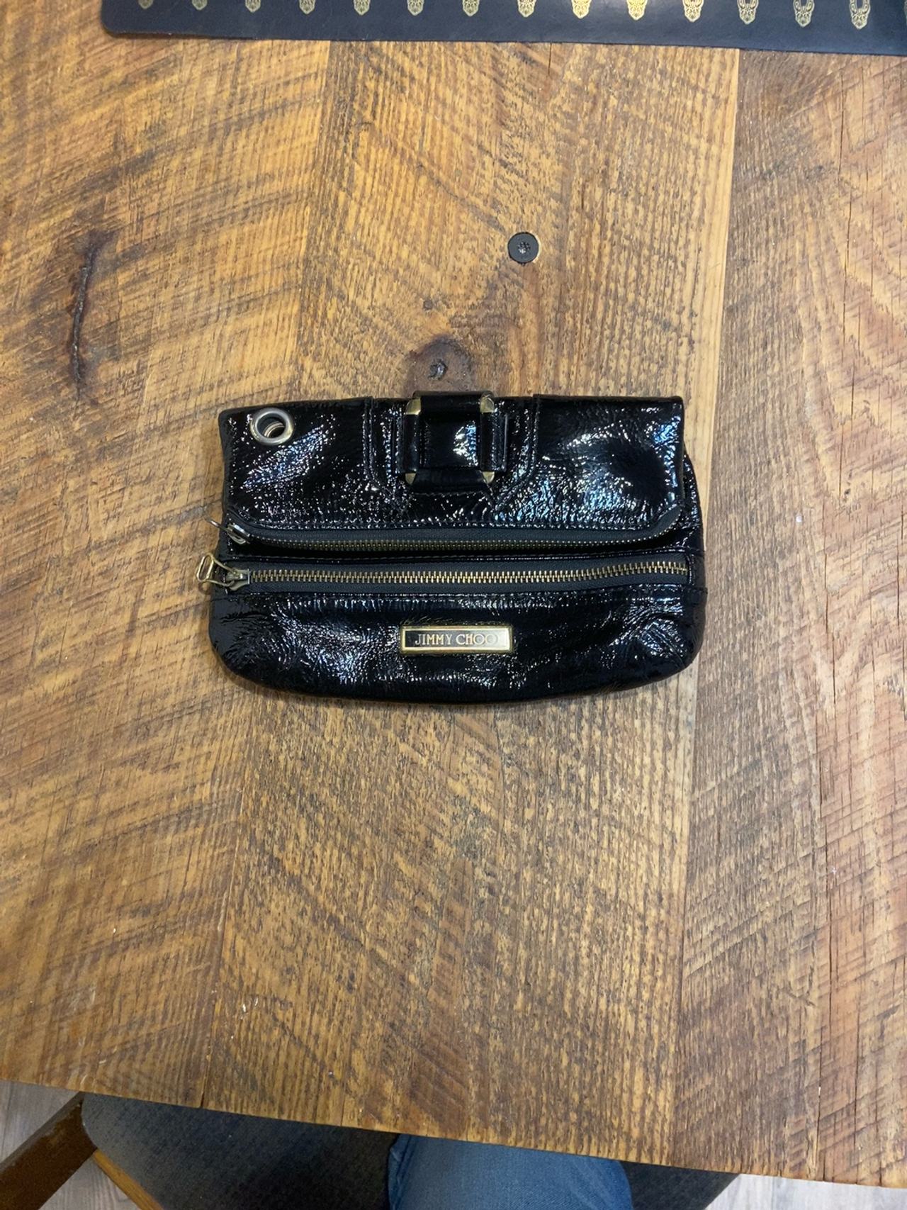 Jimmy Choo Black Leather Clutch