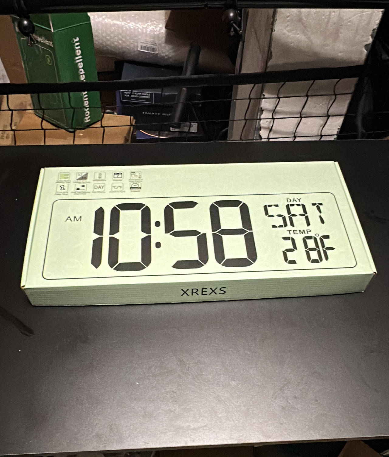 XREXS Large Digital Wall Clock with Temperature