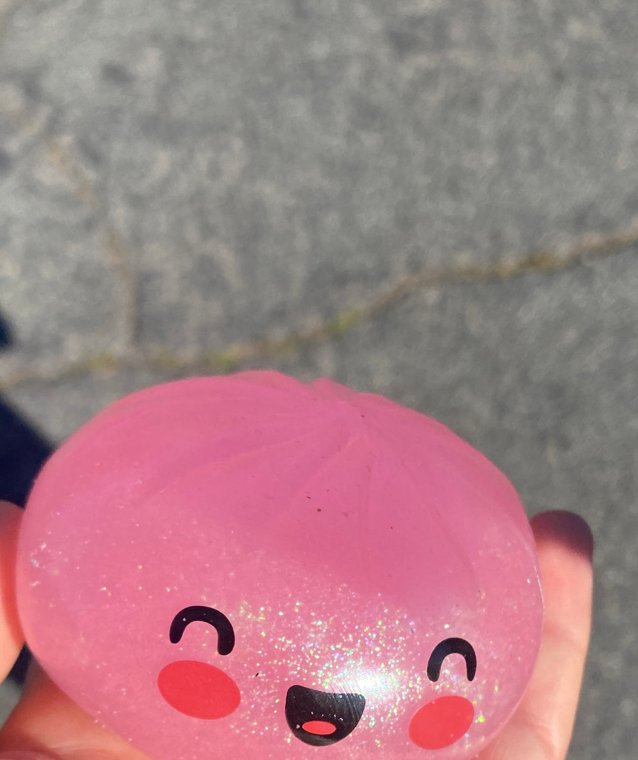 Pink Glitter Dumpling Squishy Toy