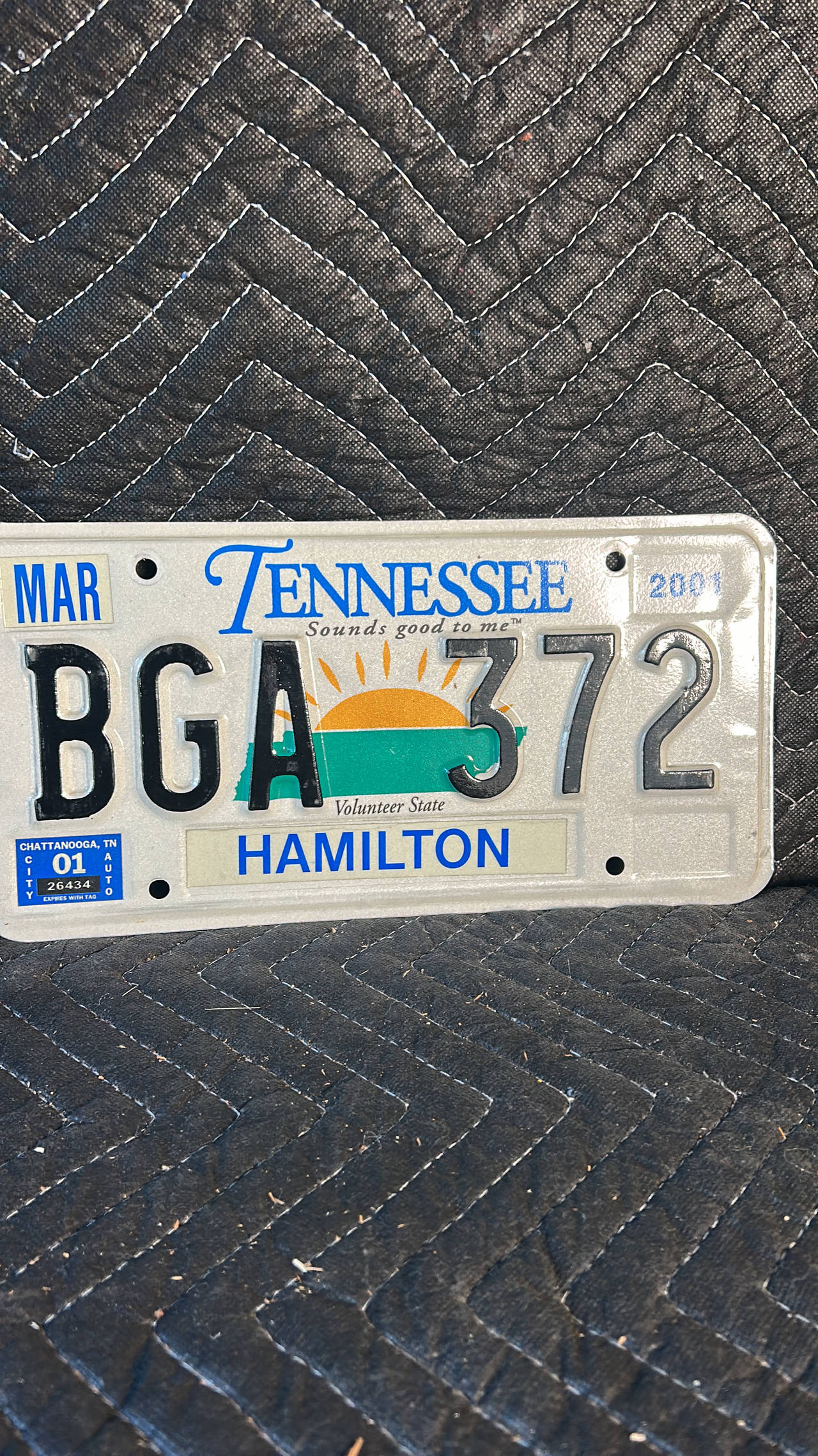 2001 Tennessee License Plate