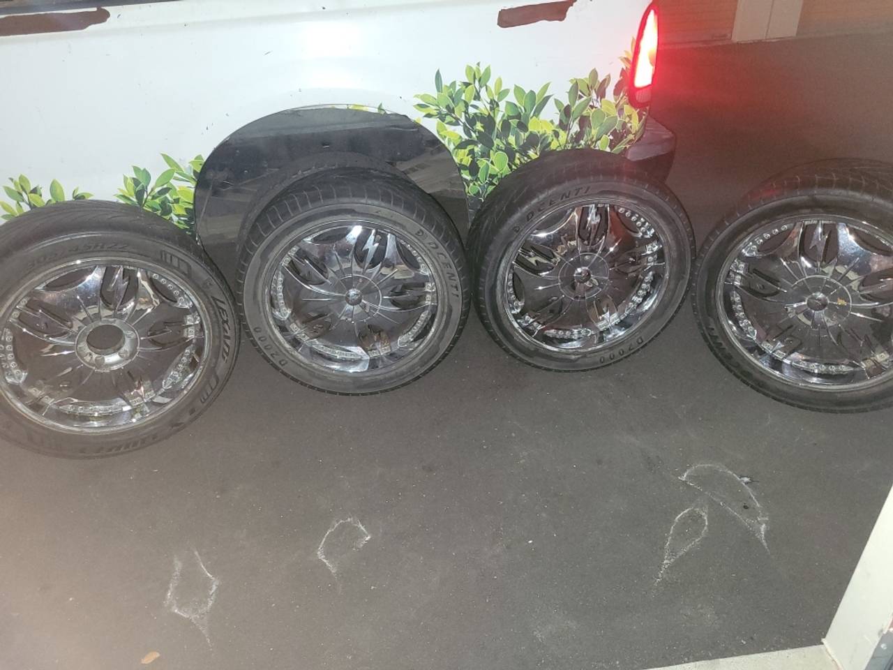 Aftermarket Chrome Wheels with Tires
