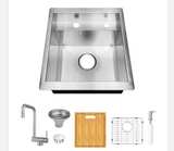 Glacier Bay Workstation Stainless Steel Bar Sink w/Folding Faucet - Brand New - Image 7