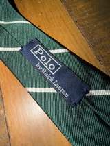 Ralph Lauren Green Striped Silk Tie - Image 3