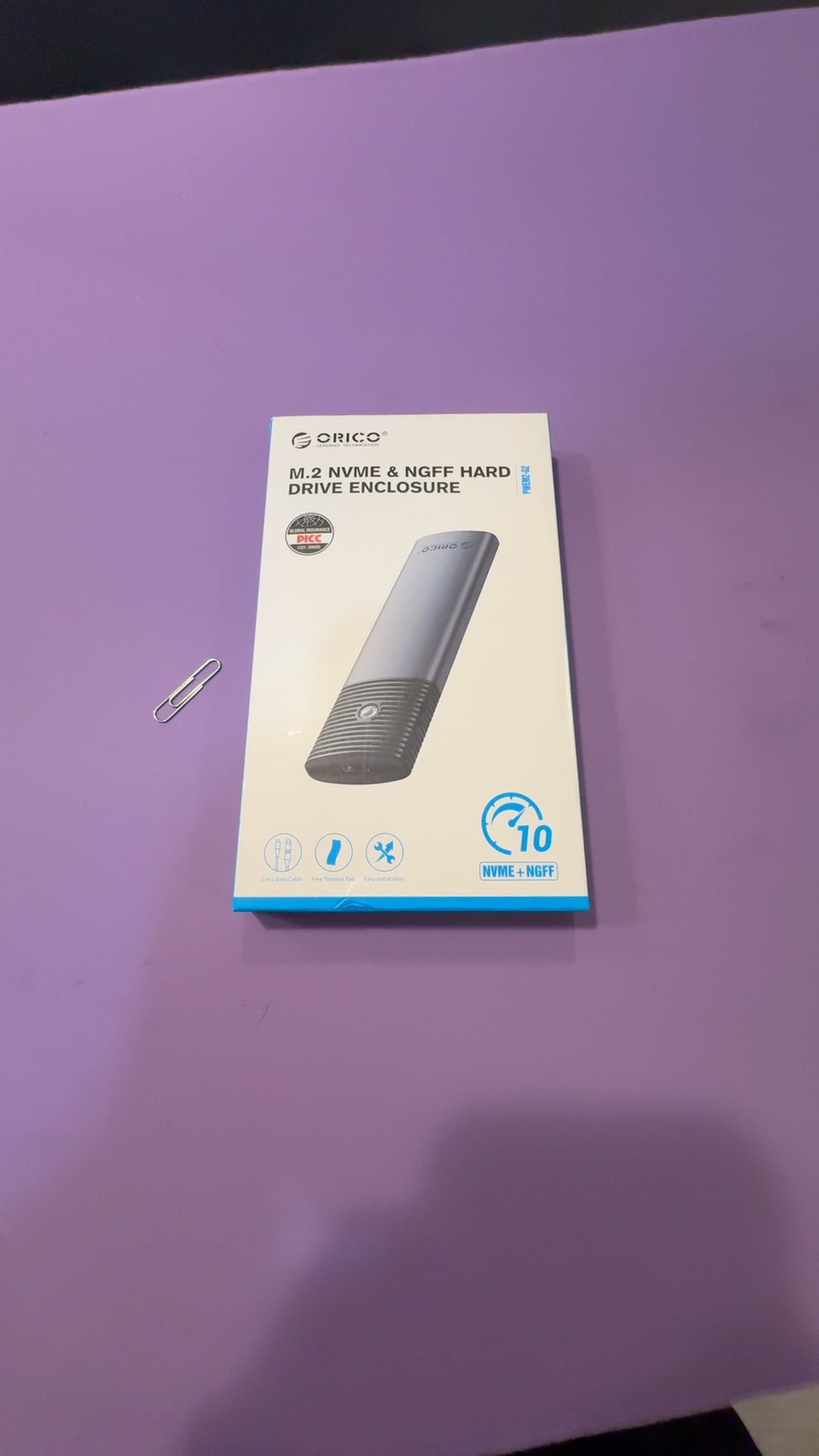 ORICO M.2 NVMe SSD Enclosure Tool-Free USB‑C 10Gbps