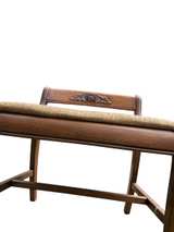 Vintage Carved Wood Vanity Stool - Image 8