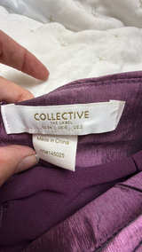 Collective the Label Purple Ruched Metallic Mini Skirt size 2 - Image 2