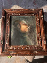 Kim Taylor Signed Oil Portrait in Hand-Carved Frame - Image 1