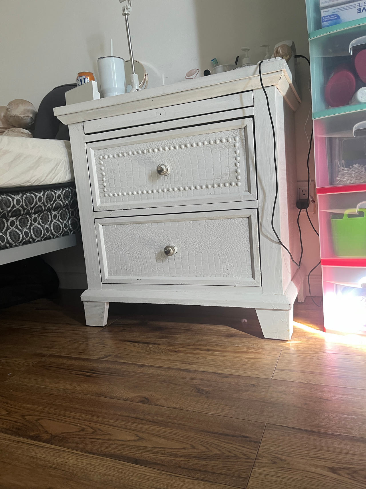 White Wooden Nightstand