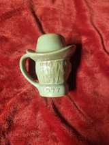 Vintage 1977 Frankoma Green Ceramic Cowboy Toby Jug - Image 4