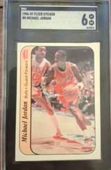 1986-87 Fleer Michael Jordan Sticker #8 SGC 6 - Image 1