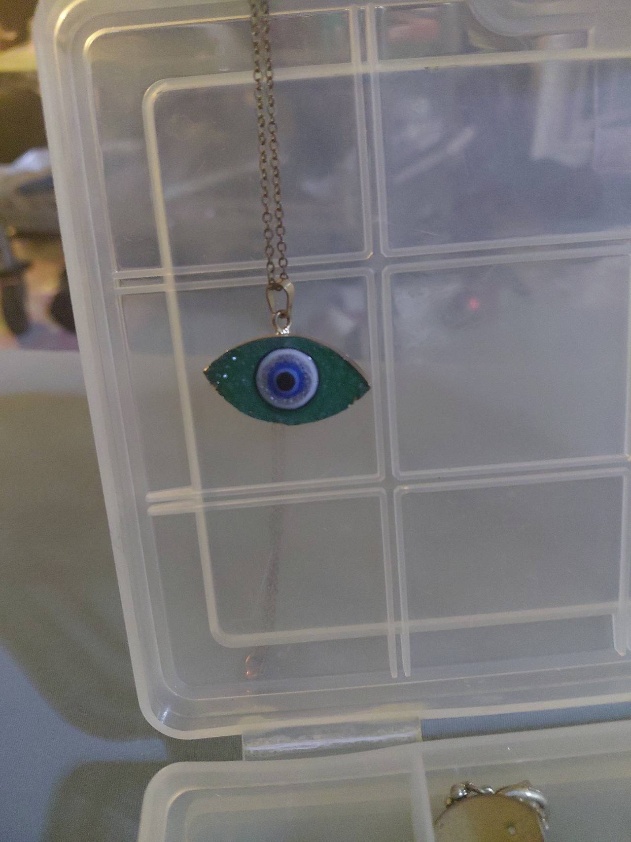 Green Evil Eye Pendant Necklace