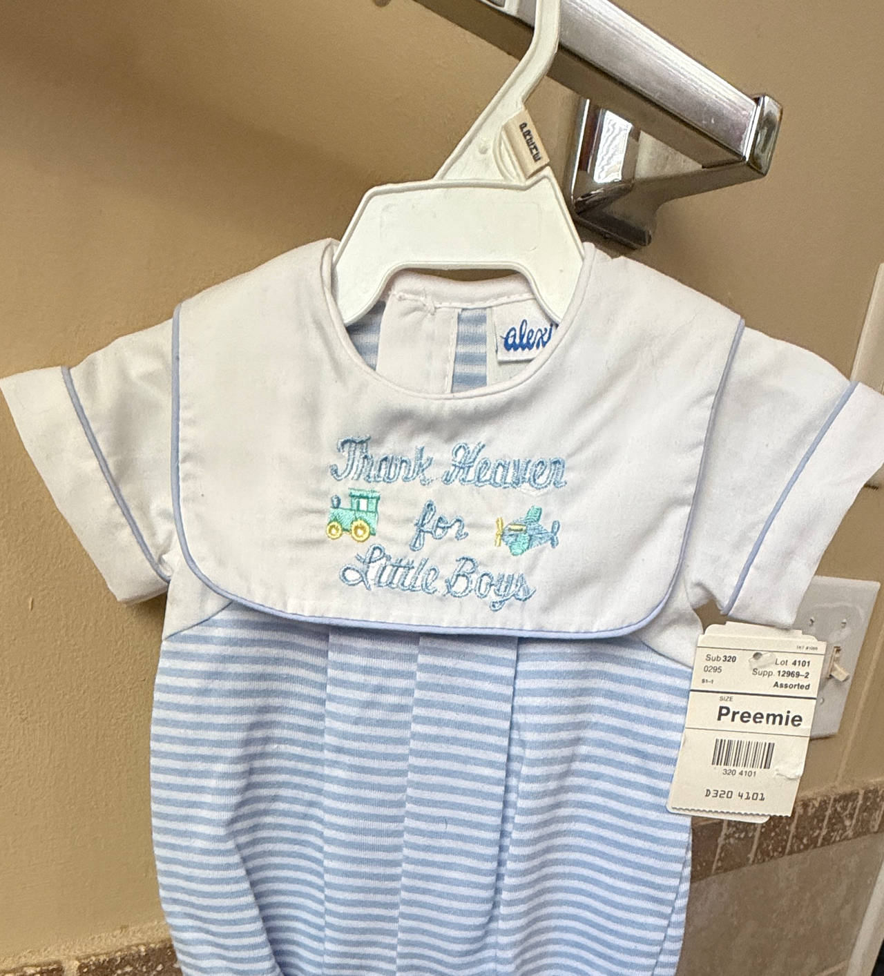 Alex Baby & Kids Preemie Romper Thank Heaven for Little Boys
