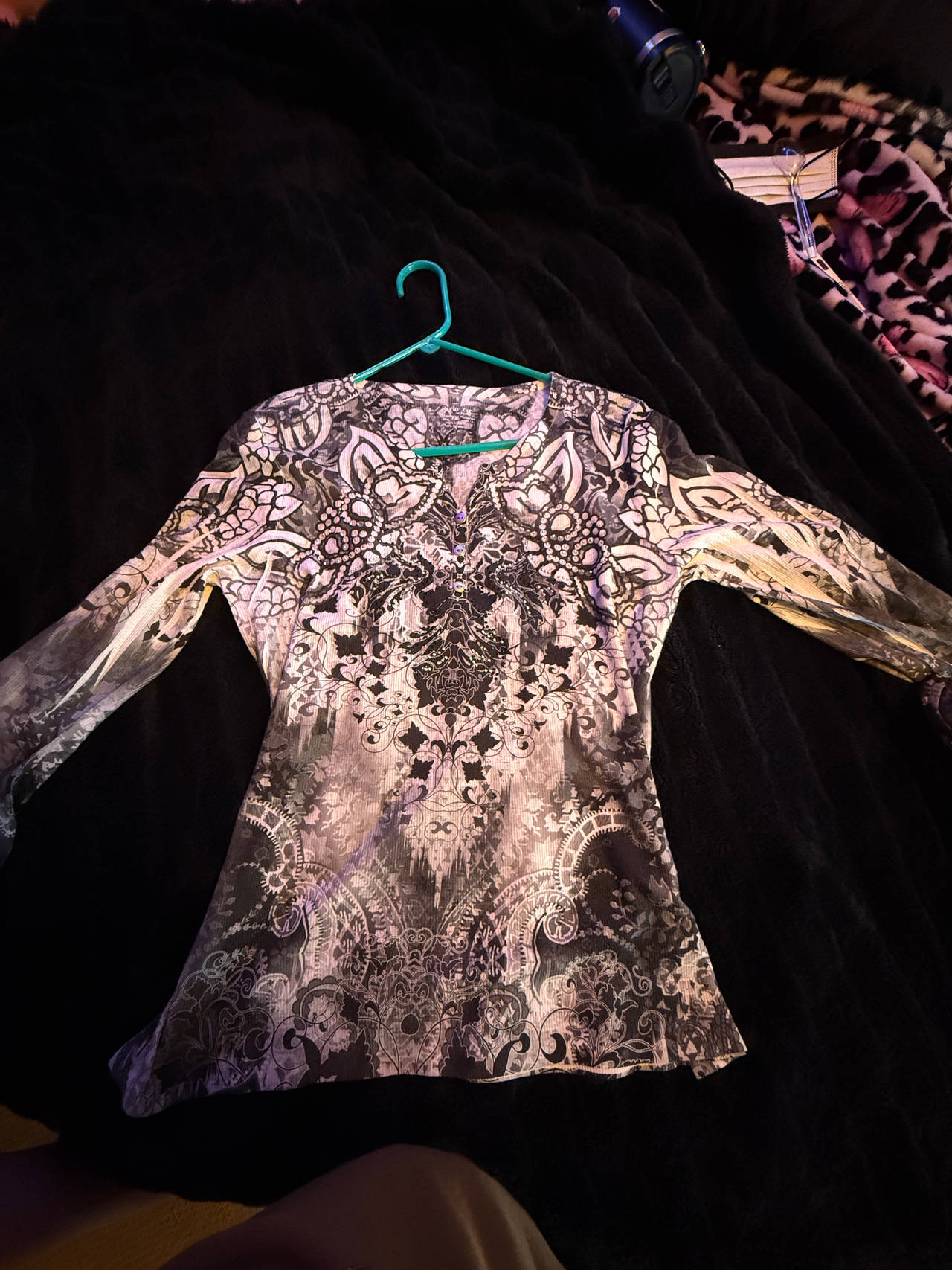 Long Sleeve Printed Blouse