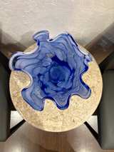 Cobalt Blue Ruffled Art Glass Vase - Image 2