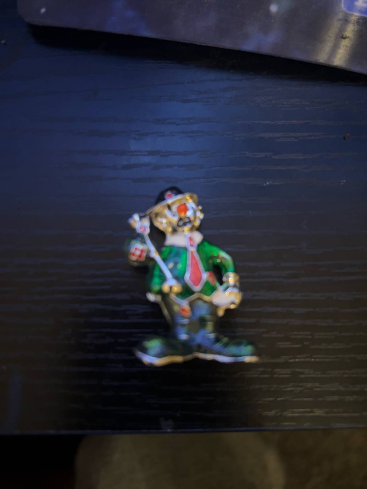 Vintage Multi-Color Enamel Hobo Clown Brooch