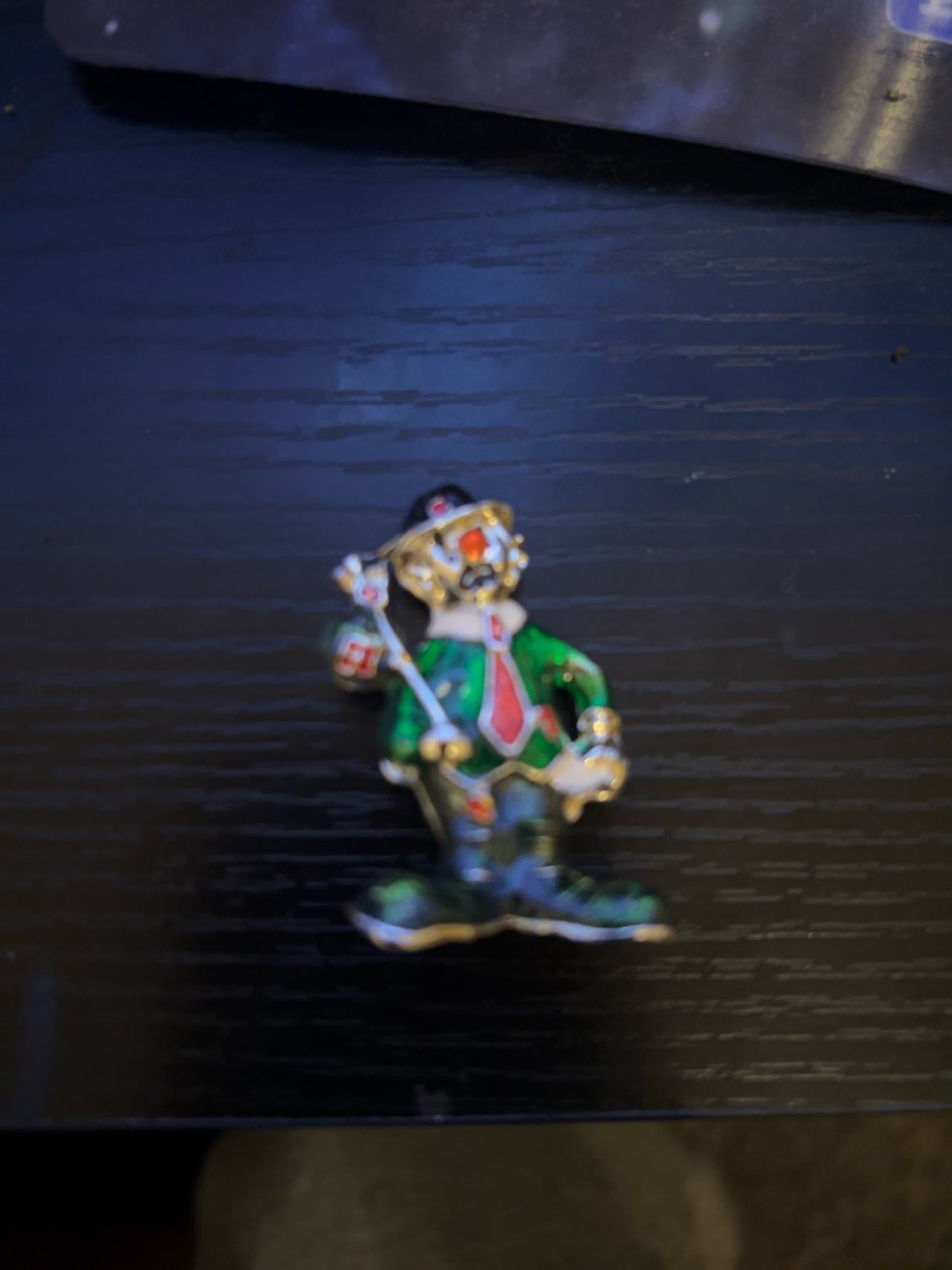 Vintage Multi-Color Enamel Hobo Clown Brooch