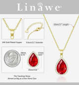 LINAWE Crystal Chain Necklace for Women Imitation Diamond Pendant Cubic Zirconia - Image 2