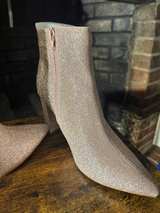 Allegra K (NIB) Rose Gold Glitter Block Heel Ankle Boots - Image 5
