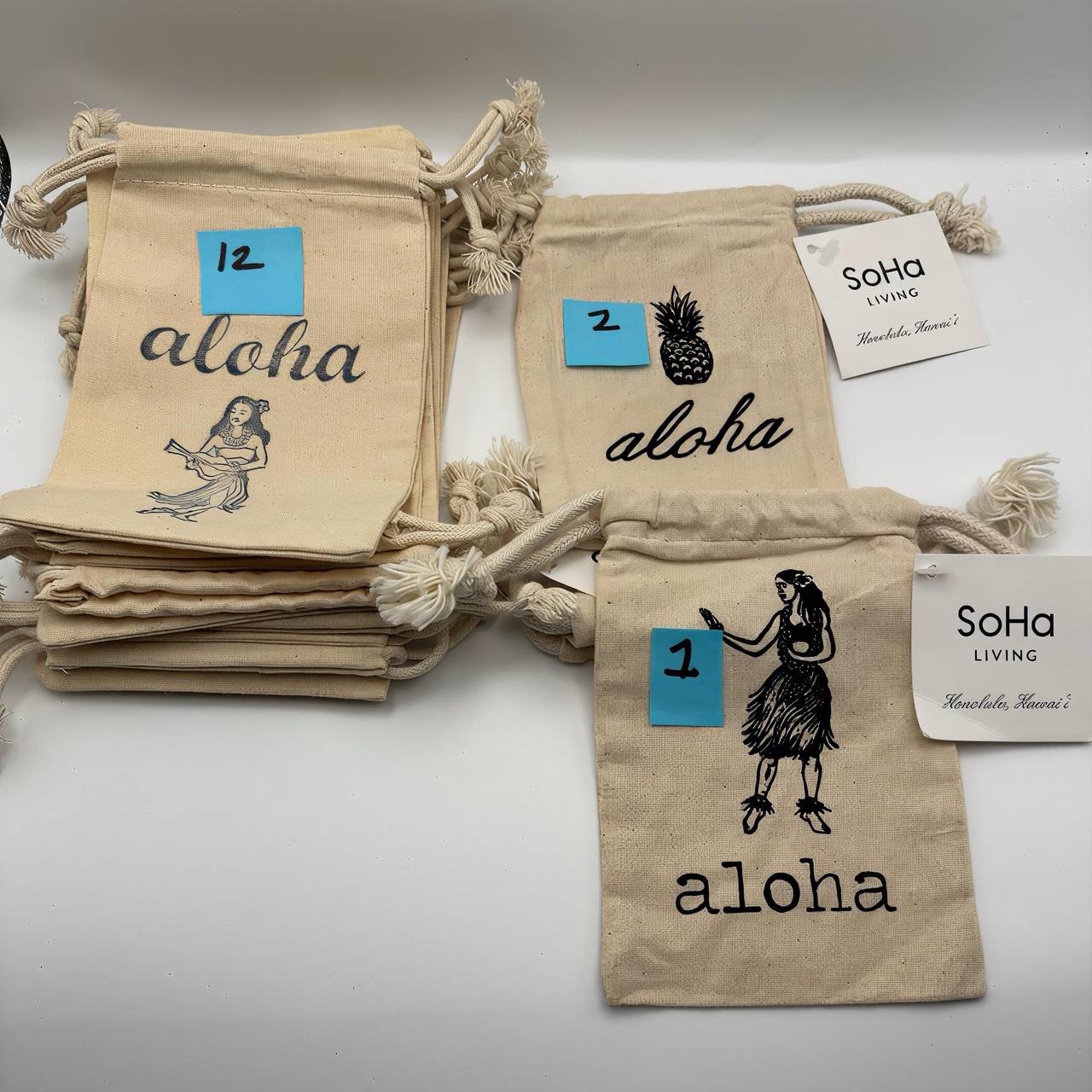 SoHa Living Aloha Canvas Drawstring Bags