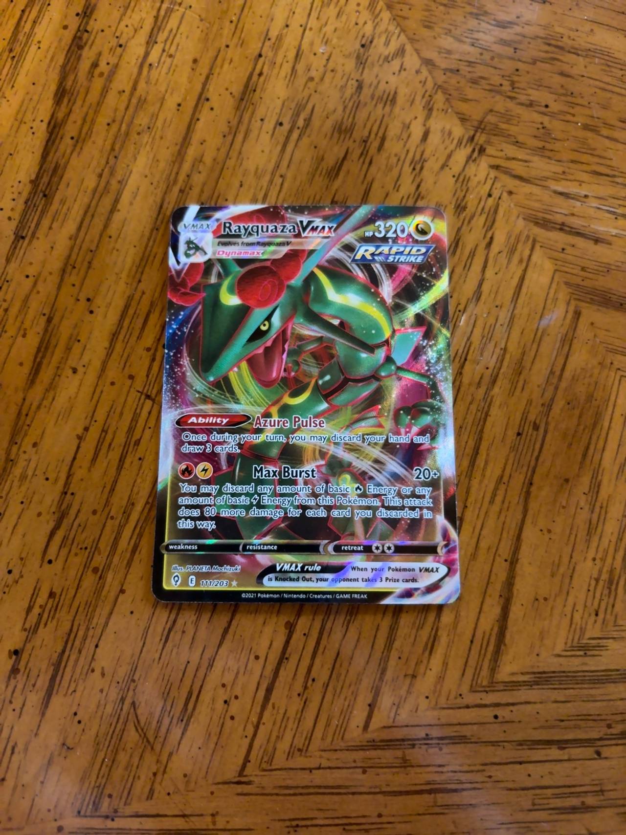 Pokemon Rayquaza VMAX Evolving Skies Card