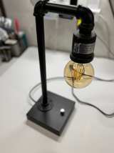 Seaside Village Industrial Metal Pipe Table Lamp Black E26 Edison Bulb Included - Image 5