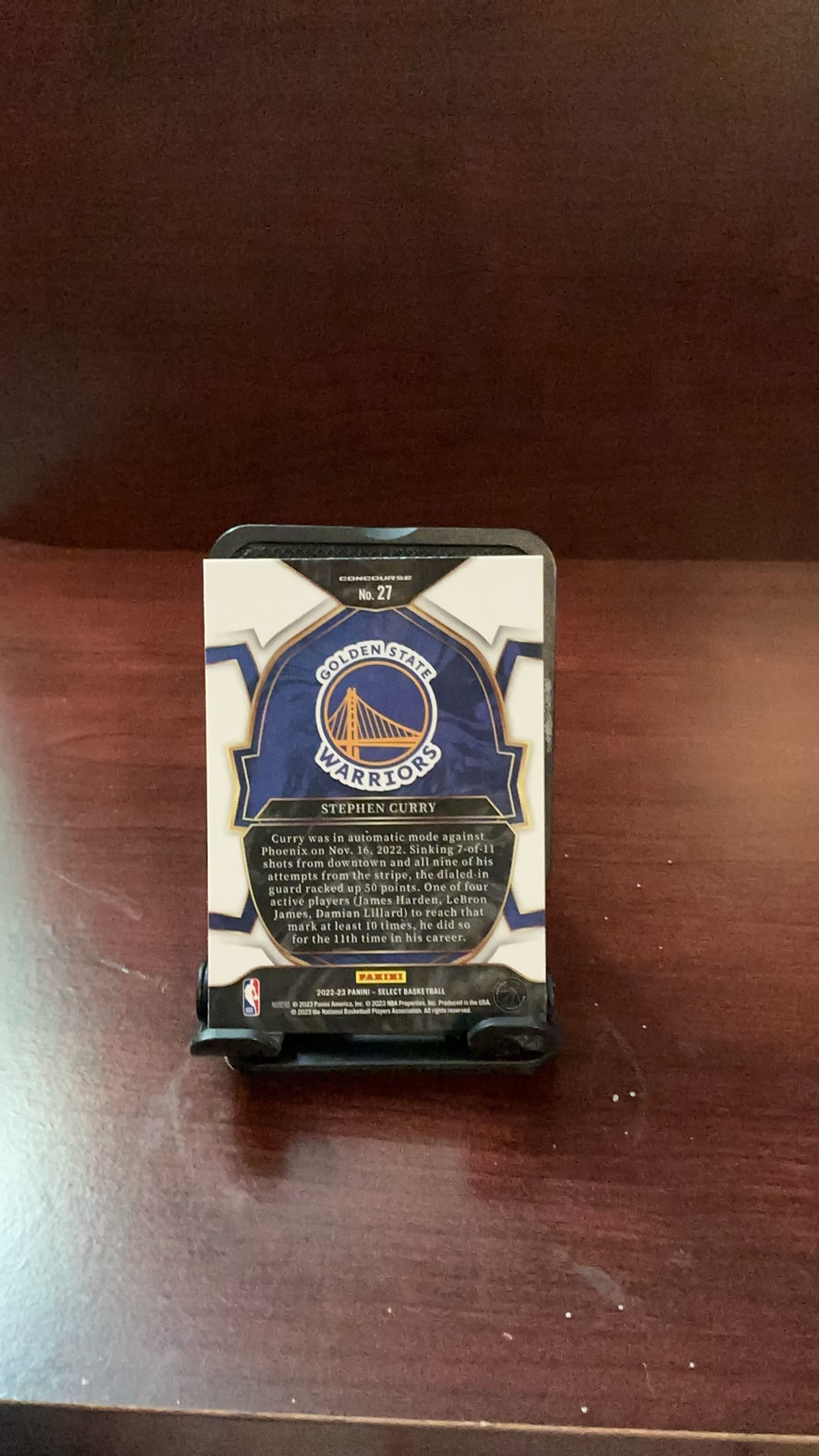 2022-23 Panini Select Stephen Curry Blue Prizm Die-Cut #55 - Image 2