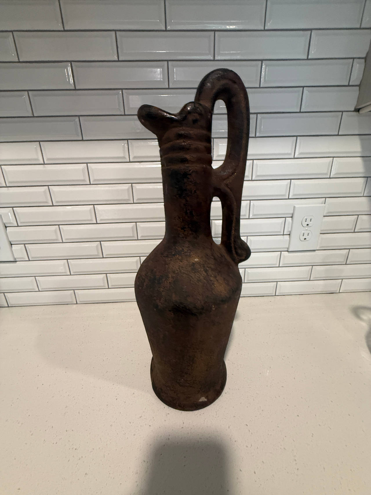 Vintage Rustic Clay Pottery Jug