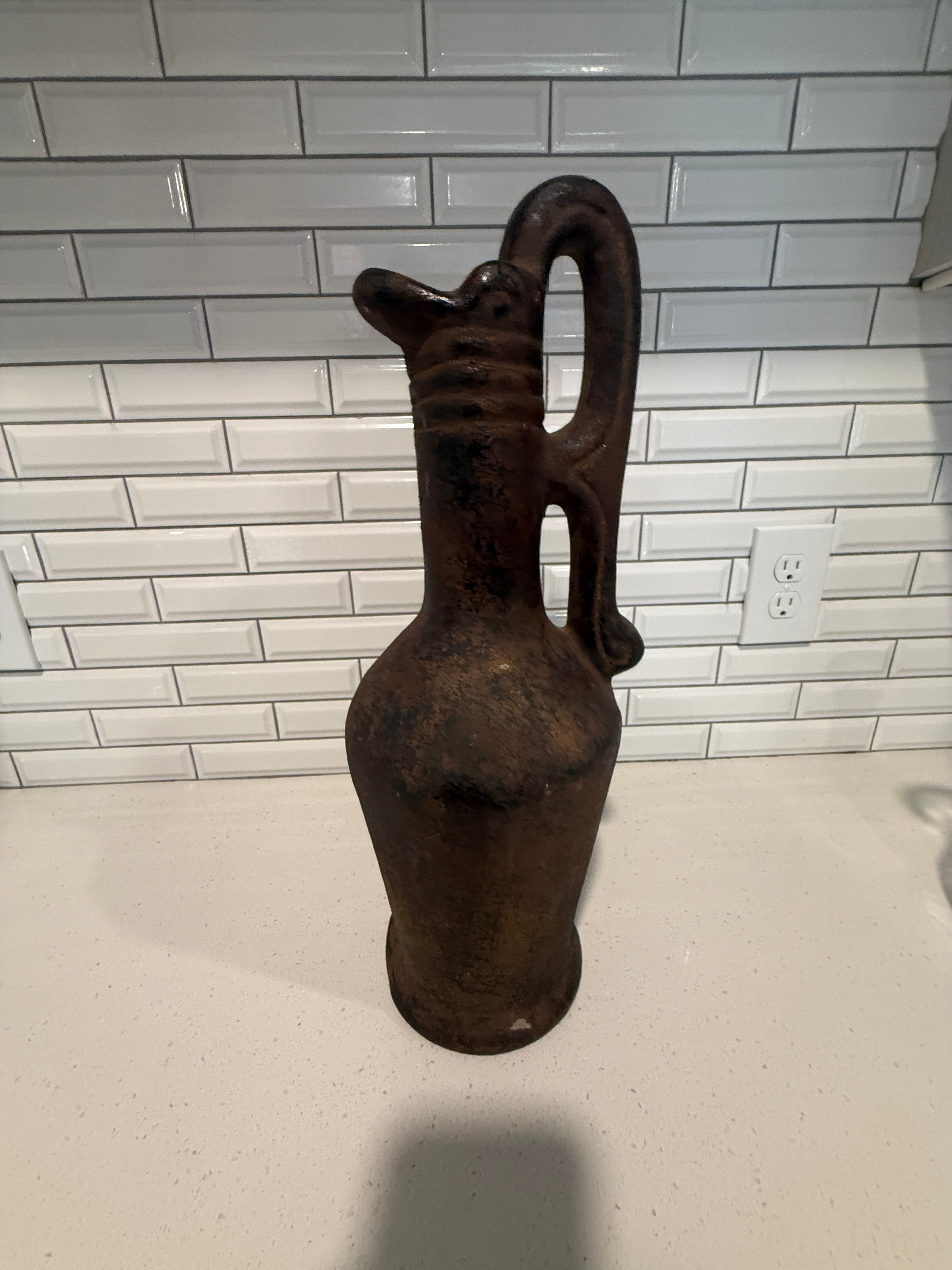 Vintage Rustic Clay Pottery Jug