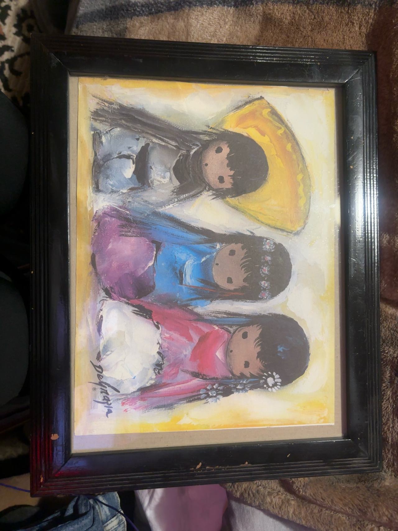 DeGrazia Wee Three Framed Lithograph Print
