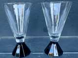 Cristal D'Arques Durand CRA42 Wine Cordial Glasses w Black 12 Side Base Set of 2 - Image 1