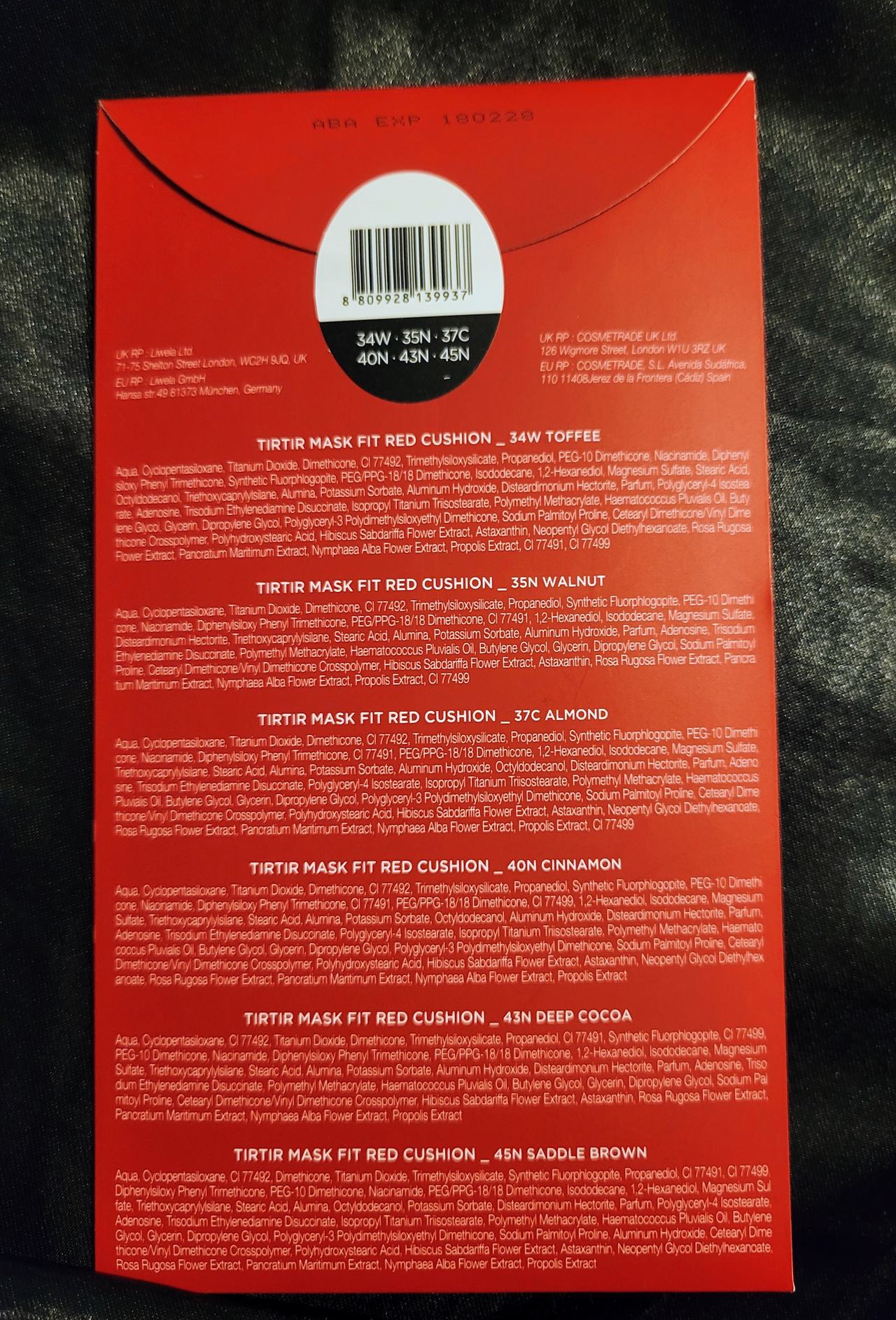 TIRTIR Mask Fit Red Cushion Trial Kit (1g x 6ea)