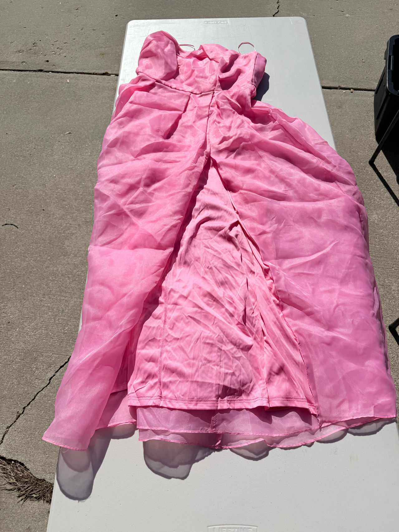 Pink Chiffon Formal Gown with Slit