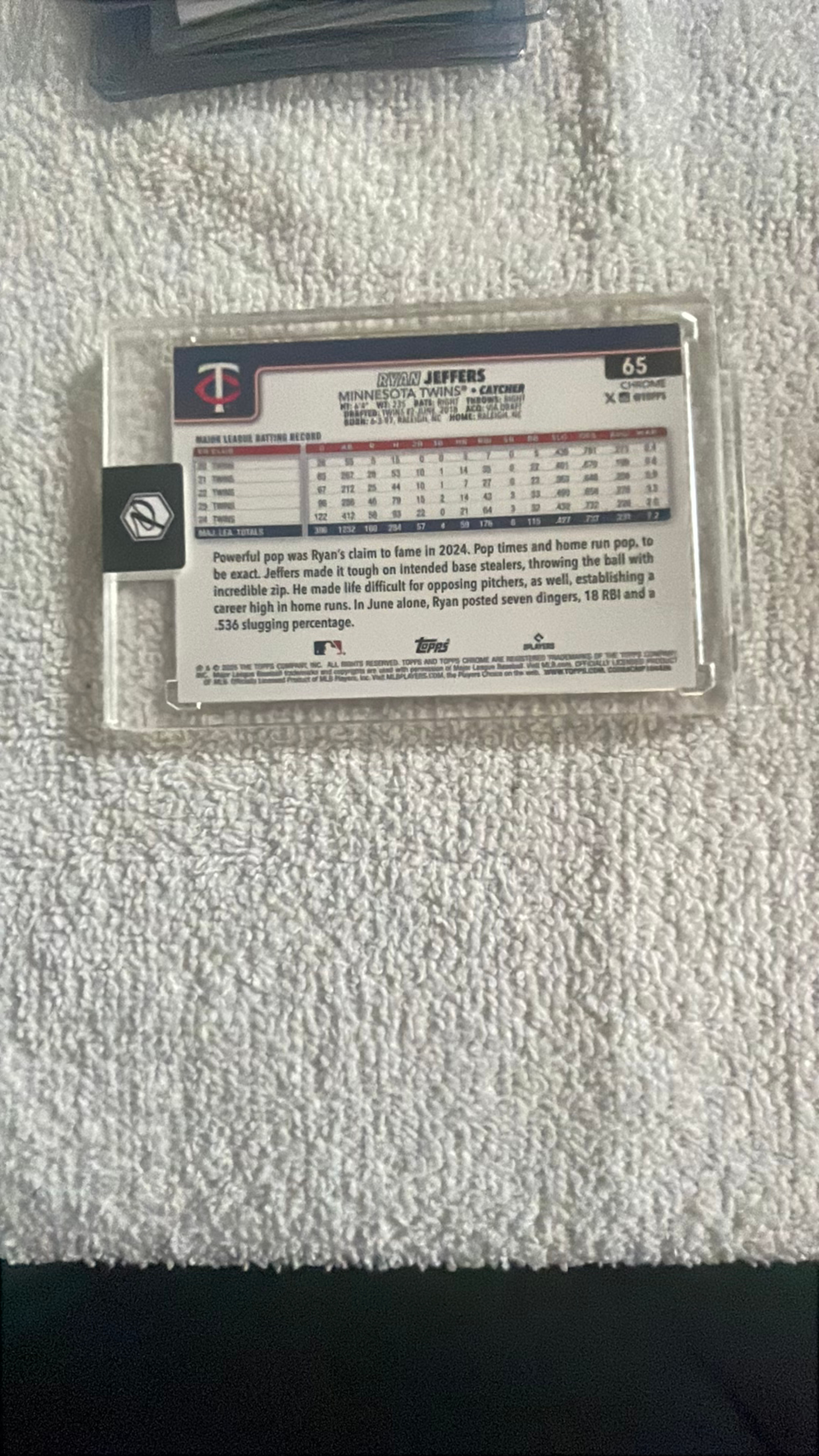 Topps 2025 Ryan Jeffers #339 Minnesota Twins Card - Image 2