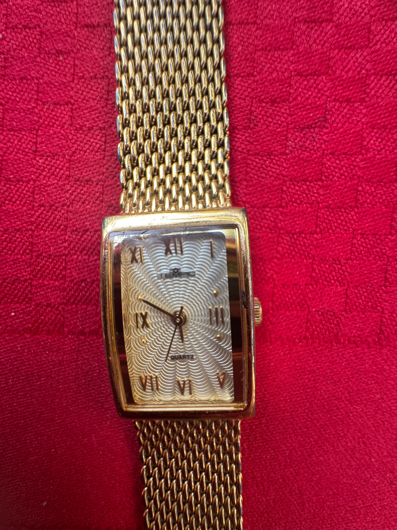 Gold Tone Rectangular Quartz Watch