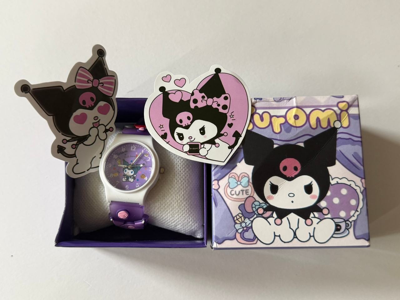 Sanrio Kuromi Analog Watch Set with Stickers