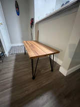 Wood and Metal Hairpin Leg table - Image 1