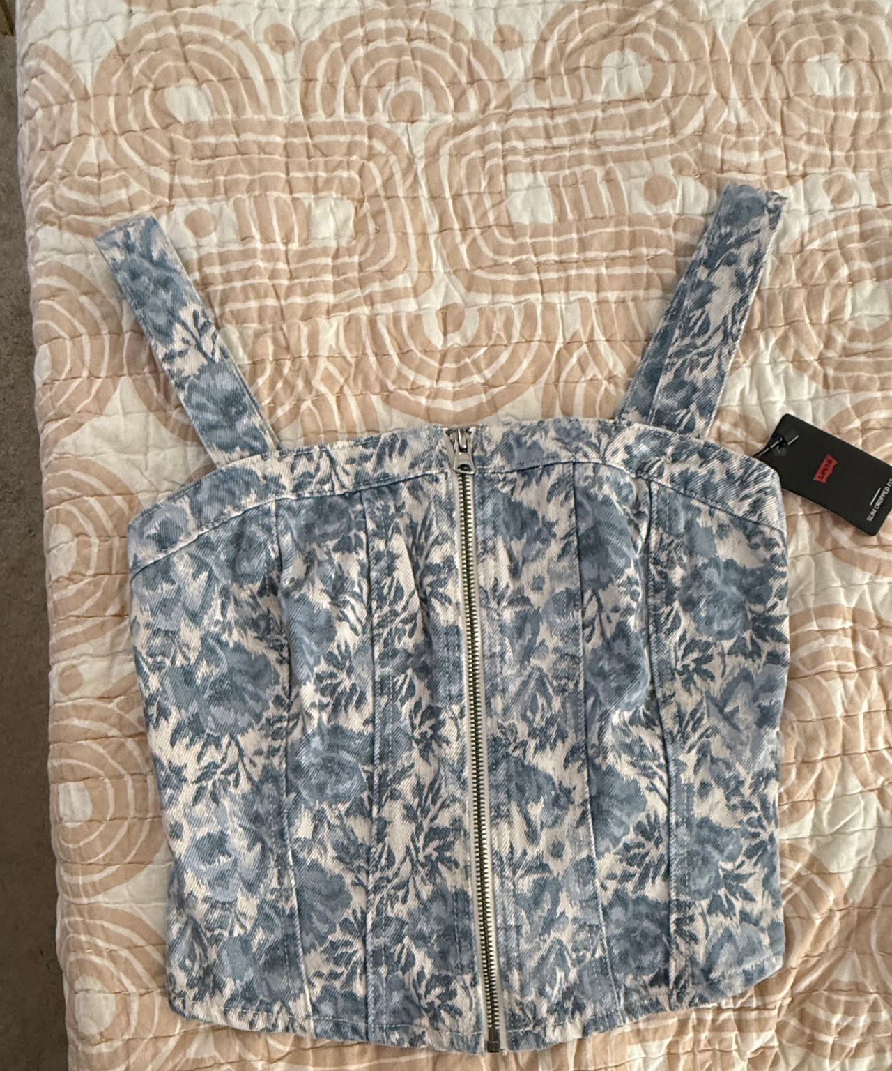 Levi's Floral Denim Slim Corset Top